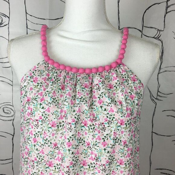 Cute Pink Dainty Floral Halter Neck Summer Dress womens S Feminine Casual Sun - Picture 2 of 8